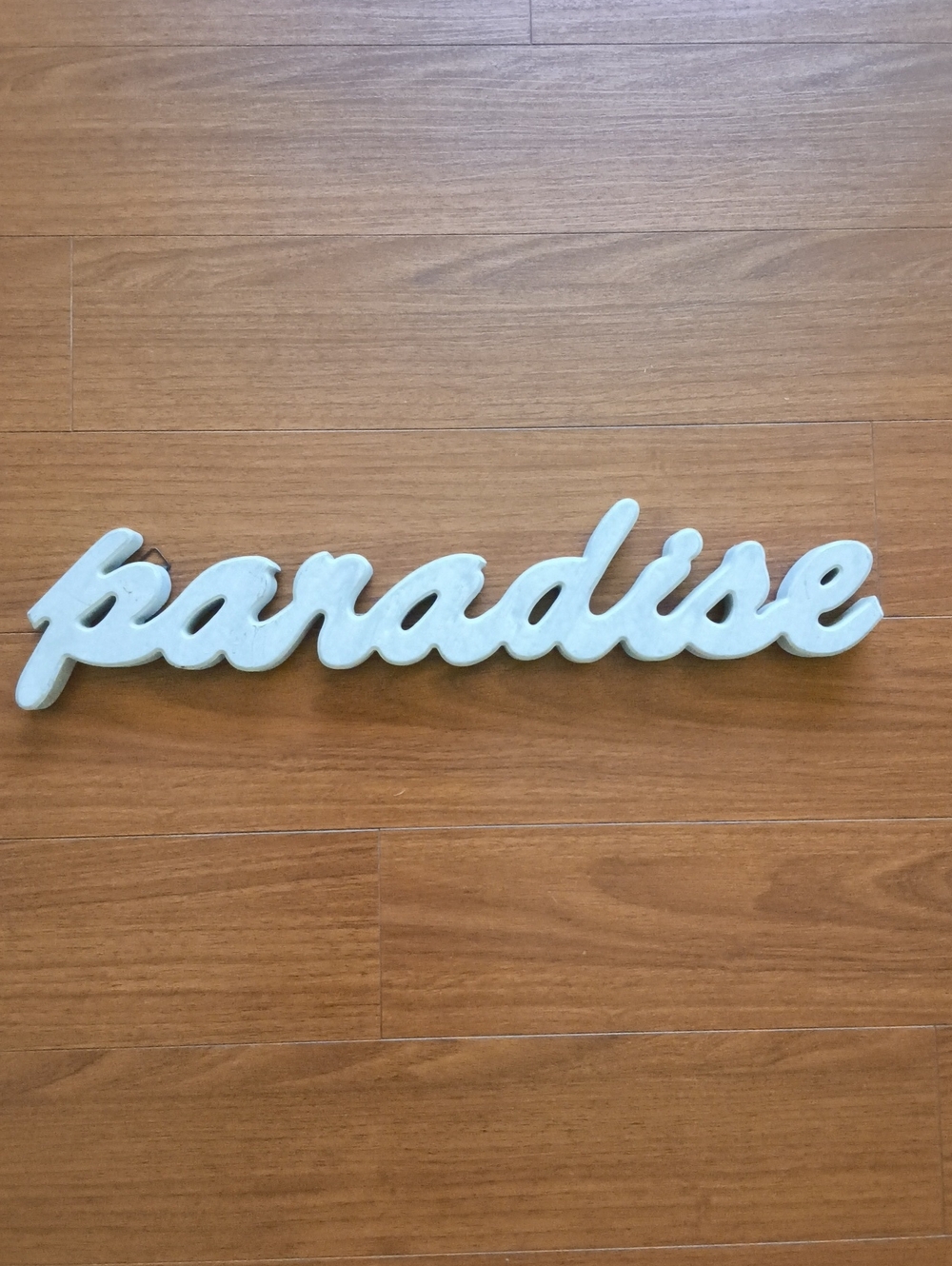 Paradise Script Wall Sign - White Wood